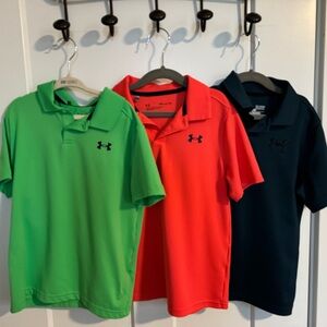 Under Armour Kids Polo Shirt - Green, Red, and Navy Youth Small
